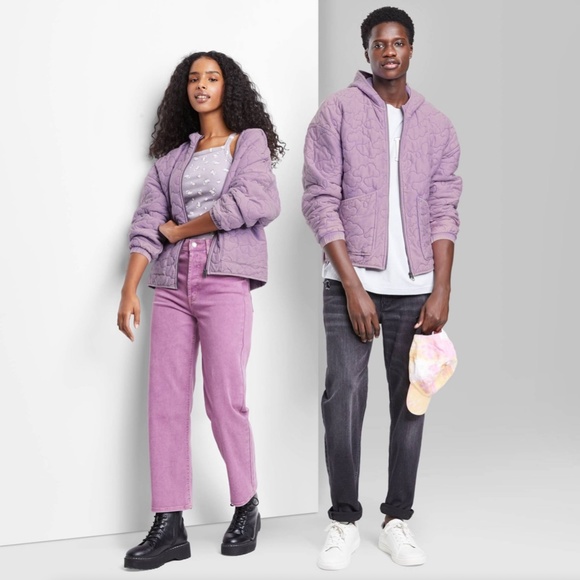 NWT Wild Fable Hooded Quilted Jacket - Light Purple - Size M - Picture 9 of 9